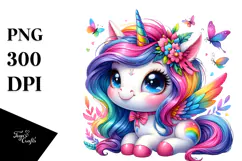 Cute Baby Unicorn, PNG Product Image 1