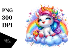 Cute Baby Unicorn, PNG Product Image 1