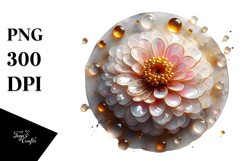 Glossy Zinnia with Golden Insertions PNG Product Image 1