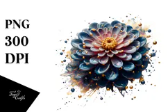 Glossy Zinnia with Golden Insertions PNG Product Image 1