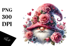 Colorful Valentines Gnome with Heart Sign PNG Product Image 1