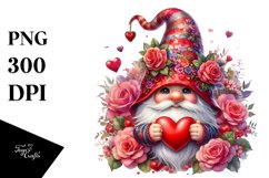 Valentines Gnome with Detailed Hat PNG Product Image 1