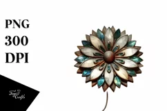 Detailed Wooden Stained Daisy Marble Watercolor Splash Product Image 1