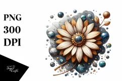 Detailed Wooden Stained Daisy Marble Watercolor Splash Product Image 3