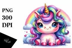 Funny Cute Baby Unicorn PNG Product Image 1