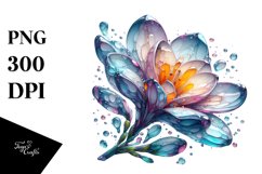 Abstract Glossy Material Watercolor Splash Freesia Clipart Product Image 3