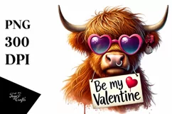Detailed Highland Calf with Sunglasses, High-Res PNG Product Image 1