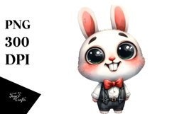 Watercolor Cute Baby Rabbit Sublimation Clipart Product Image 1