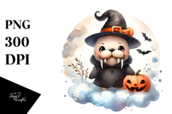 Cute Halloween Walrus PNG Product Image 1