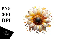 Glossy Sunflower with Golden Insertions PNG Product Image 1