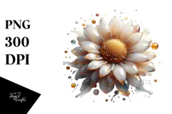 Glossy Sunflower with Golden Insertions PNG Product Image 1