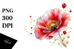 Poppy with Golden Insertions, Transparent PNG Product Image 1