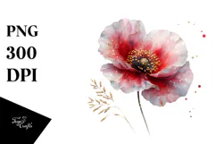 Poppy with Golden Insertions, High-Res PNG Product Image 1