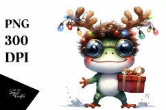 Enthusiastic Frog with Cool Haircut, PNG Product Image 1