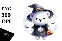 Cute Halloween Polar Bear PNG Product Image 1