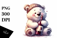 Washed Watercolor Funny Cute Bear Sublimation Clipart Product Image 3