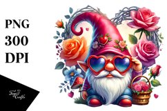 Valentines Gnome Sunglasses PNG Product Image 1