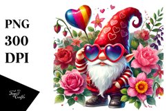 Valentines Gnome Sunglasses PNG Product Image 1