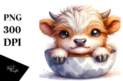 Cute Baby Cow in Pocket PNG Product Image 1