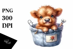 Smiling Baby Highland Cow in a Pocket | Sublimation | Product Image 3
