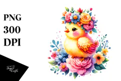 Colorful Flower Chicken PNG Product Image 1
