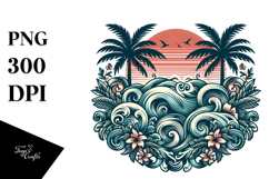 Vintage Tropical Waves, 20 oz Tumbler Product Image 1