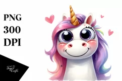 Expressive Funny Star Unicorn, PNG Product Image 3