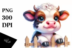 Colorful Baby Cow Smiling Clipart Product Image 3