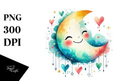 Colorful Half Moon with Hearts, Transparent PNG Product Image 1
