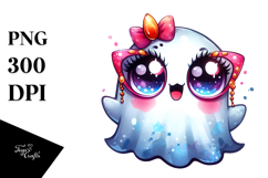 Funny Cute Ghost with Glam Accessories PNG Product Image 1