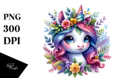 Cute Baby Unicorn Drawing PNG Product Image 1