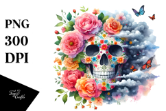 Colorful Skull Painting PNG Product Image 1