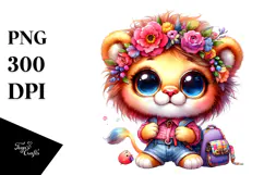 Vibrant Goofy Baby Lion PNG Product Image 1