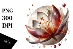 y Golden Watercolor Tulip PNG Product Image 1