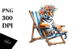 Beach Chair Tiger Clipart Product Image 3