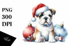Sitting Bulldog Christmas Globes PNG Product Image 1