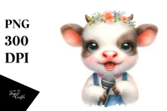 Energetic Cute Cow PNG Product Image 1