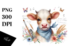Cute Baby Cow PNG Product Image 1