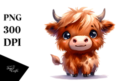 Funny Highland Cow with Goofy Smile PNG Product Image 1