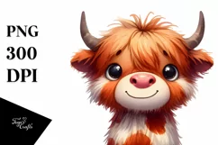 Funny Highland Cow with Goofy Smile PNG Product Image 3
