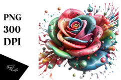 Colorful Glossy Rose, Transparent PNG Product Image 1