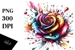 Colorful Glossy Rose, Transparent PNG Product Image 1
