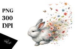 Tumbling Rabbit Spring Petals Clipart Product Image 3