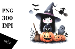 Simple Funny Witch Halloween Clipart Product Image 1