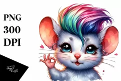 Revolted Mouse with OK Sign, Transparent PNG Product Image 3