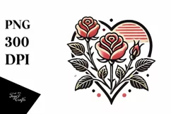Vintage Roses Heart PNG Product Image 1