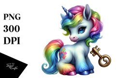 Baby Unicorn with Clue, Colorful PNG Product Image 3
