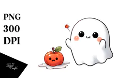 Funny Cute Ghost Digital Painting PNG Product Image 1