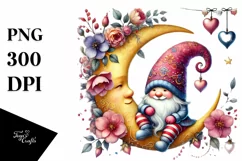 Adorned Gnome Moon PNG Product Image 1