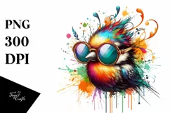 Quirky and Colorful Bird Clipart Product Image 1